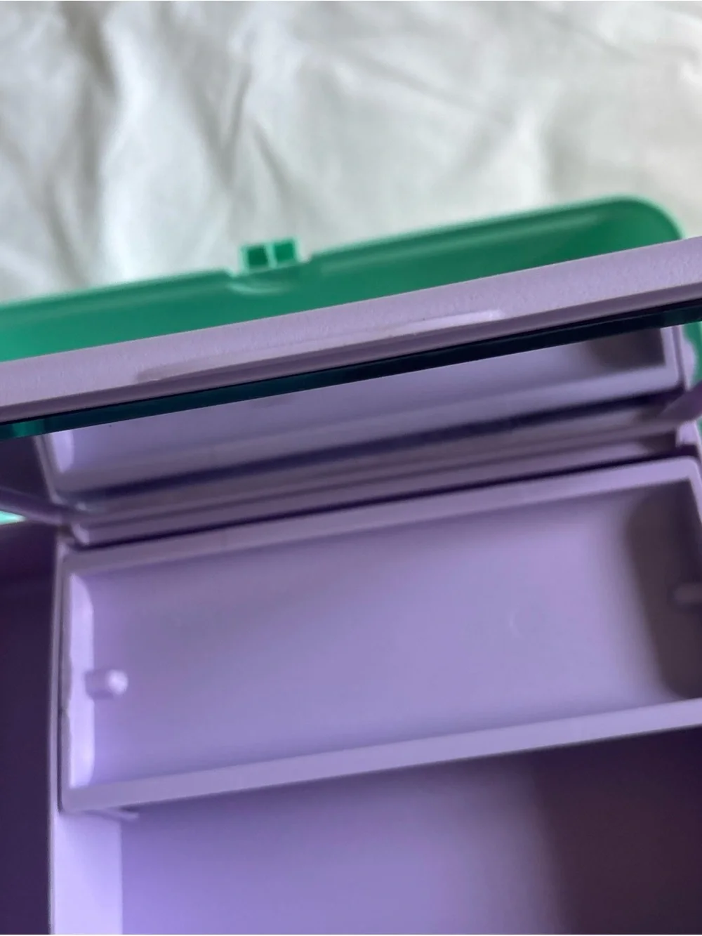 Vintage 90’s Caboodles of California Teal & Purple Makeup Box Case. Made in USA